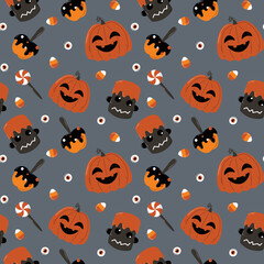 Halloween pattern in seamless style.