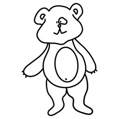 Teddy Bear illustration. Hand-drawn doodles illustration.
Line art. Icon