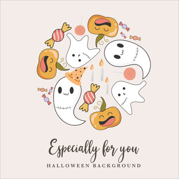 cute halloween template background