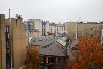 The view from the window in typical district of Paris, France