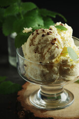 Ice cream scoops in an ice cream bowl