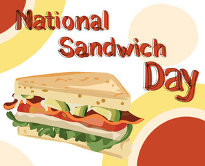 National sandwich day vector illustration.