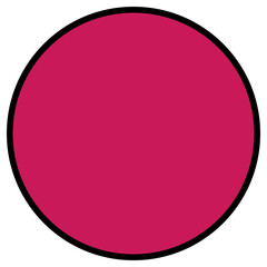Pink circle with black border illustration, Hand-drawn illustration, Icon