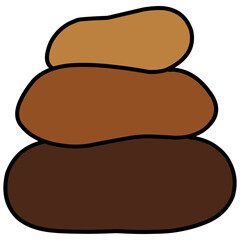 rock balancing illustration, Hand-drawn illustration, Icon