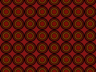 Seamless vector pattern. Fabric design. Abstract round shapes geometric motif artsy pattern continuous background. Texture in geometric ornamental style.  Textile swatch Brown, Black, Dark Red palette