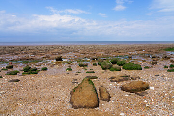 Rock strewn beach at Hunstanton