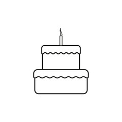 Cake candle icon. Birthday celebration concept. Sweet food. Vector illustration. Stock image. 