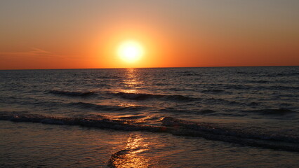 Fototapeta na wymiar Sunset at the Beach, De Panne