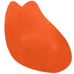 Abstract watercolor wiggly shape clipart.