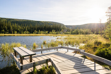 Fulufjallet National Park in Dalarna, Sweden. Popular tourist destination for hiking.