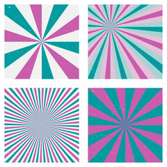 Appealing vintage backgrounds. Abstract sunburst covers with radial rays. Creative vector illustration.
