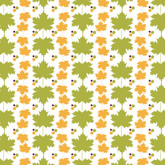 Seamless Leaf Pattern Design Vector Illustration