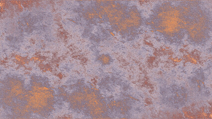 Background of painted rusty sheet of iron sheet. Old rusty metal texture. Art paint blots background. Beautiful grunge with dots. Space for text. 