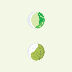 moon and cabbage logo vector illustration design template