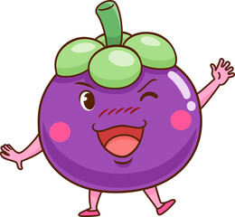 Cute cartoon mangosteen.