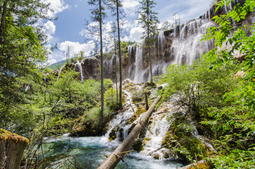 Waterfalls at Jiuzhaigou national park in Sichuan, China