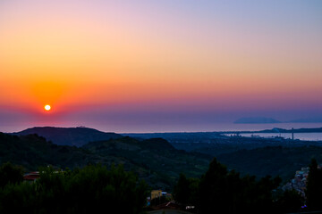 sunset in the mountains