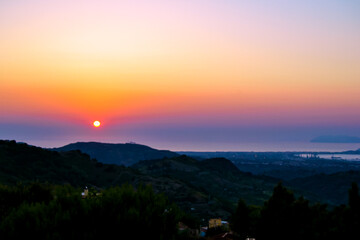 Obraz premium sunset over the mountains