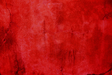 Fototapeta premium Abstract Cracked Red Wall Background. Haunted and Creepy Red Wall Background. Horror Concept