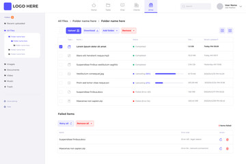 Project tasks homepage application UI design sources