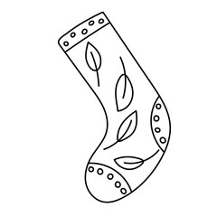 sock doodle sketch on white background isolated