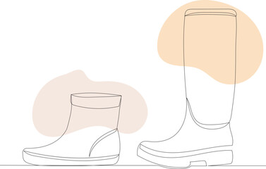 autumn boots one continuous line drawing
