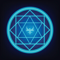 Magic Ring, Magic Spell Ring Sparkle, Spell Circle, Superpowers. On Dark Background, Vector Illustration