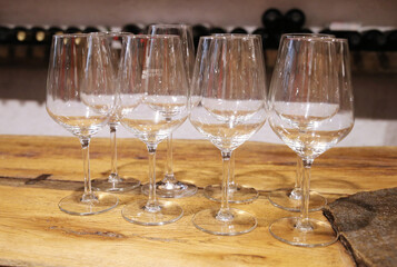 empty wine glasses  close-up	