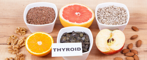 Best food for healthy thyroid. Natural eating as source vitamins