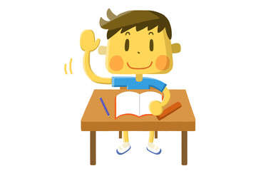 勉強する男の子