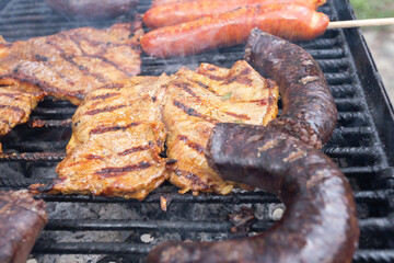 Colombian barbecue, typical food of Colombia, close-up image