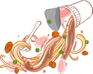 instant noodle cup flying