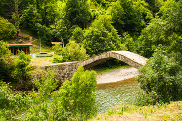 The stone arch bridge over the Ajaristskali river, Dandalo bridge, Georgia