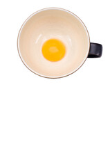scodella per colazione con tuorlo d'uovo sul fondo su sfondo trasparente