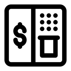 Atm Machine Icon Illustration