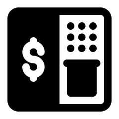Atm Machine Icon Illustration