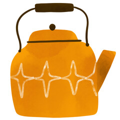 Cute watercolor Autumn in October clipart.