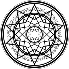 Fototapeta premium 星の魔法陣 異世界風の手書き文字