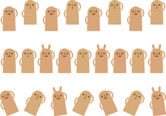 Fototapeta premium ゆるかわいいはにわのライン3種セット