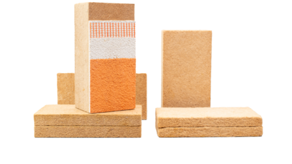 pannelli per isolamento termico di pareti ed edifici su sfondo trasparente - edilizia e risparmio energetico