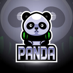 Panda esport logo mascot design