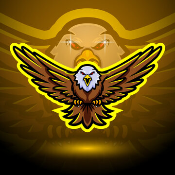 Eagle mascot sport esport logo design