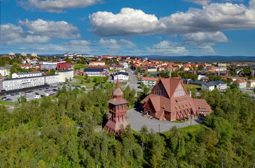 Aerial view of the Swedish mining city Kiruna in northern Scandinavia within the arctic circle weeks before the relocation of the city's downtown area. © Charlotte