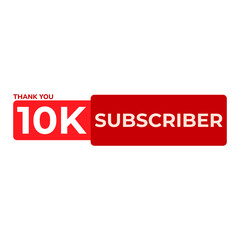 THANK YOU 10K SUBSCRIBER CELEBRATION TEMPLATE DESIGN BANNER ART VECTOR GOOD FOR SOCIAL MEDIA, CARD , POSTER