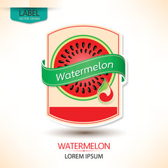 Watermelon juice label vector design