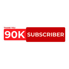 THANK YOU 90K SUBSCRIBER CELEBRATION TEMPLATE DESIGN BANNER ART VECTOR GOOD FOR SOCIAL MEDIA, CARD , POSTER