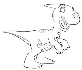 Dinosaur. Element for coloring page. Cartoon style.
