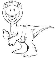 Obraz premium Dinosaur. Element for coloring page. Cartoon style.