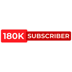 THANK YOU 180K SUBSCRIBER CELEBRATION TEMPLATE DESIGN BANNER ART VECTOR GOOD FOR SOCIAL MEDIA, CARD , POSTER