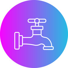 Faucet Gradient Circle Line Inverted Icon